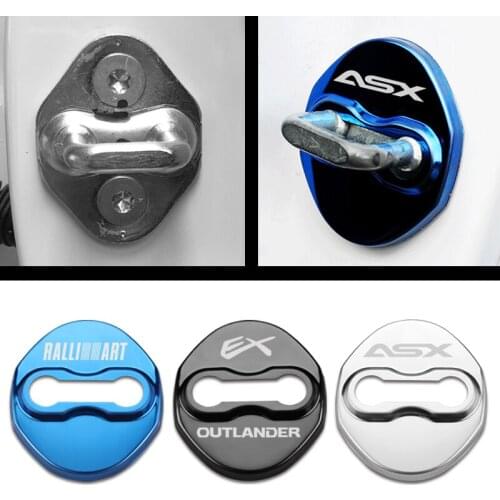 Door Lock Decoration Protection Cover emblem case for Mitsubishi asx lancer outlander pajero EVO accessories car-styling