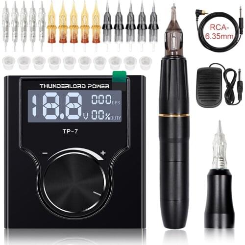 Professional Tattoo Kit Permanent Makeup Tattoo Machine 2 head Rotary Tattoo Pen Set LCD Power Supply for Tattoo Artist