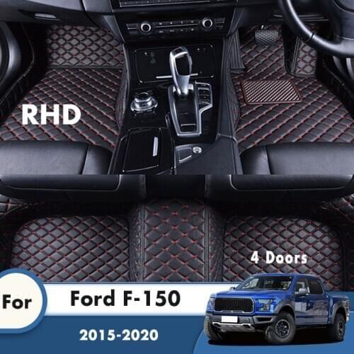 RHD Carpets Rugs For Ford F-150 4 Doors 2020 2019 2018 2017 2016 2015 Car Floor Mats Leather Custom Auto Interior Accessories