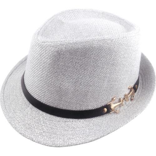 2018 New Simple Fashion Hat Unisex Panama jazz hat Fedoras Outdoor travel cap Anchor embellishment