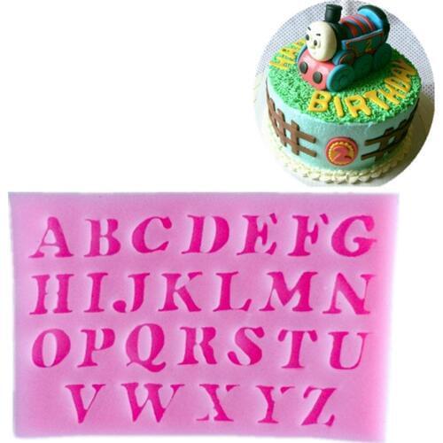 26 English Capital Letters Shape Embossed Silicone Molds Fondant Cake Mold Chocolate Biscuits Mould DIY Kitchen Decorating Tools