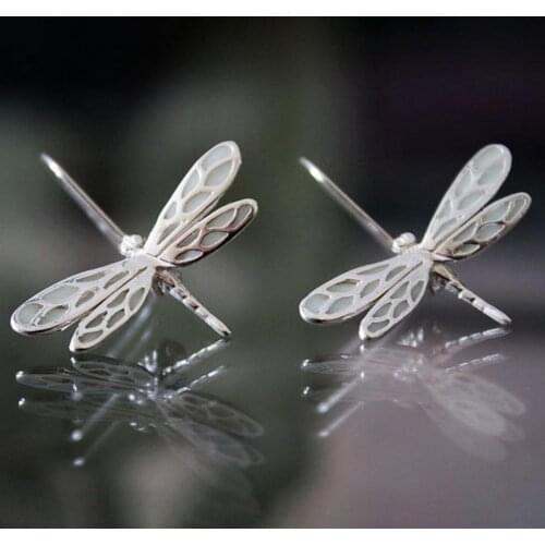 Temperament 1 Pair Stylish Dragonfly Shape Luminous Hook Earrings Jewelry Hook Earrings Lightweight for Banquet