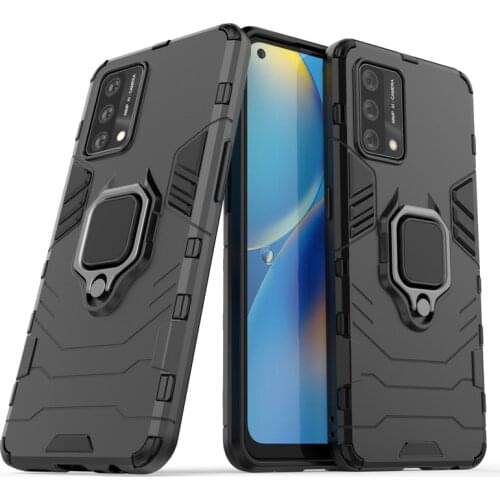 Shockproof Bumper For OPPO A74 Case For OPPO A74 Cover Silicone TPU Armor PC Stand Protective Phone Cover For OPPO A74 Fundas