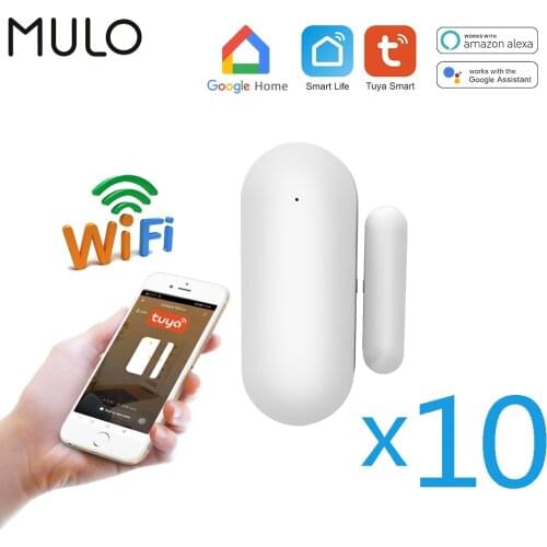 MULO Smart life WiFi Door Sensor Tuya Window Detectors Notification Alert security alarm work With Alexa Google