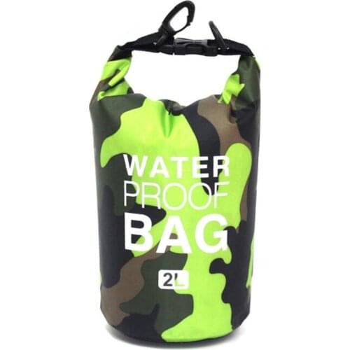 PVC Swimming Bucket Dry Shoulder Bags Camouflage Waterproof Backpack Portable Outdoor Sport Rafting Bag River Tracing Case 2L
