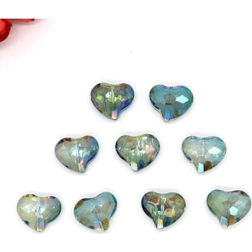 High Quality Charms Glass Heart Faceted Beads 19x16mm 50pcs/lot Pendant Jewelry Findings Loose Beads Accessories Crystal Beads