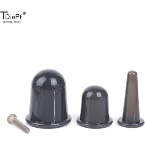 1PCS Black Silicone Anti Cellulite Cup Vacuum Massage Suction Cups Body Massage For Face Manual Suction Cup Cupping Therapy Kit