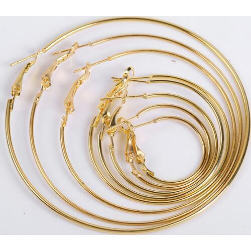 10Pcs/Lot 20-70mm Fashion Women Pin Buckle Hoop Earrings For DIY Circle Earring Hooks Jewelry Findings Supplies