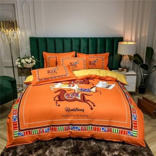 2021 new four-piece set of Nordic bedding thick washable large color simple and fashionable quilt cover comforter bedding sets