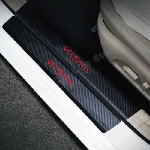 Car Stickers For Renault Velsatis Accessories Car Threshold Sticker Carbon Fiber Anti Scratch Decal 4Pcs