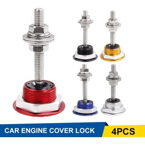 4PCS Universal Quick Release Latch Car Hood Pin Aluminum Alloy Pin Lock Puch Button Clip Bumper Latch Auto Accessories Dropship