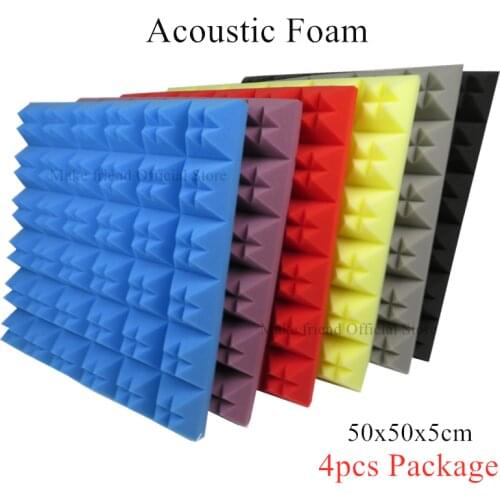4Pcs 500x500x50mm Soundproofing Panel Studio Acoustic Panel Soundproofing Foam Panel Sound Treatment Studio Room Wall Panels