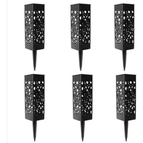 6PCS LED Outdoor Waterproof Solar Light Hollow Garden Lawn Light Controlled Induction Solar Decorative Lamp Outdoor Lighting
