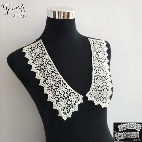 New arrive Hollow out Lace Neckline Embroidered Applique Sewing Lace collar DIY Clothing Craft Accessory Scrapbooking 1pcs sell