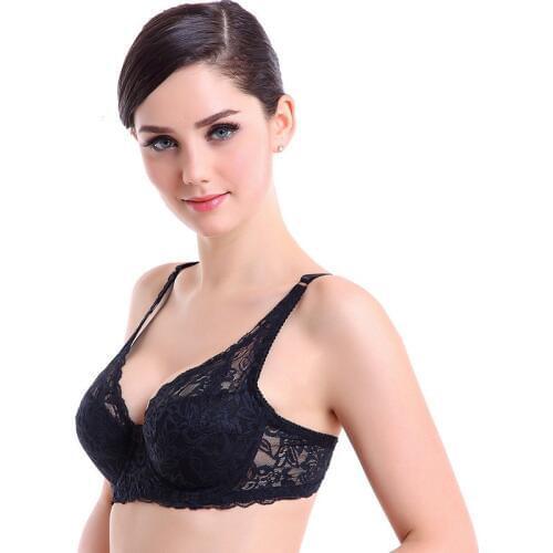 Sexy Lace Women Bra Big Size spring summer Cotton Bra gather breast Ultra thin Underwire Cup Bra sleep lingerie push up bra