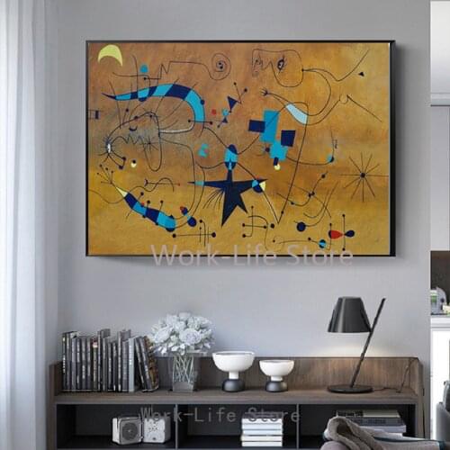 Joan Miro Symbole Abstract Art Modern Painting Print On Canvas Wall Poster for Living Room Home Decor No Frame