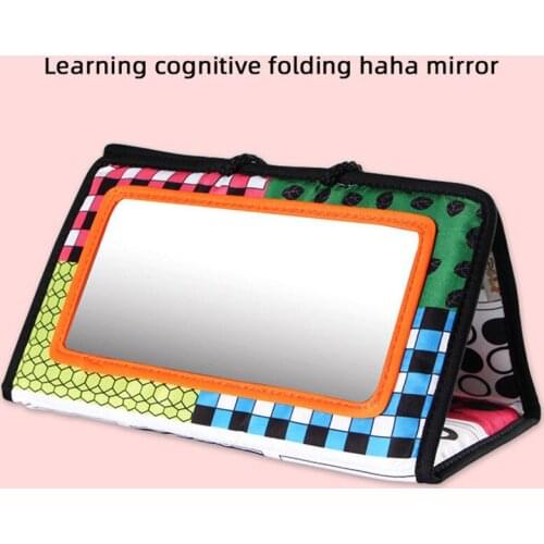 Infant Floor Mirror Toy Baby Two-in-one Black And White Color Shape Puzzle Baby Cloth Book Toy 0-3 Years Old Kids Classic Toys