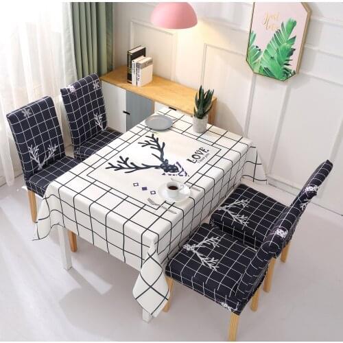 Europe Big Vintage Tablecloth Cotton Linen Blend Tablecloths Waterproof For Rectangular Square Table Dining Chair Covers