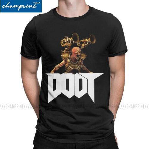 Doom Eternal Doot T-Shirt Men Funny Pure Cotton Tees Round Neck Short Sleeve T Shirt Adult Clothing
