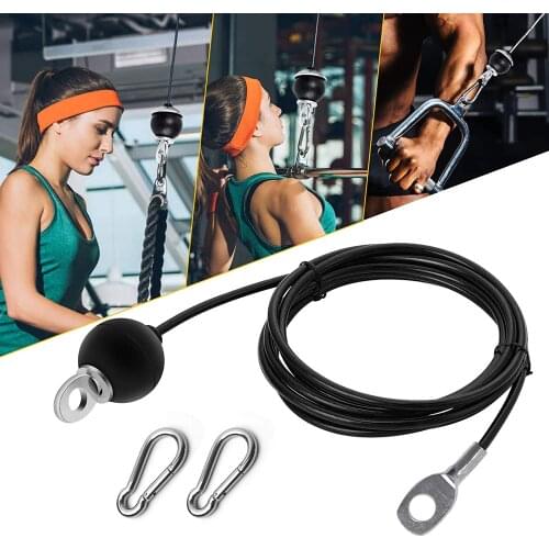 Fitness Gym Cable for Home Pulley Machine Accessories Length Adjustable Heavy Duty Steel Wire Rope Equipment LAT Pull Down