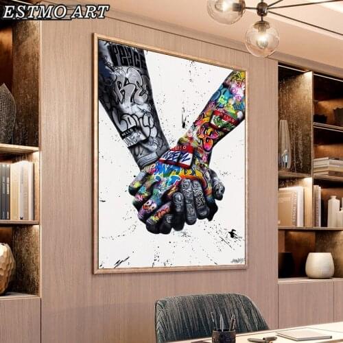 Canvas Painting for Living Room Street Wall Art Posters Body Parts Hold Hands Abstract Art Print HD Modern Home Decor Painting