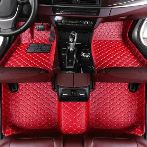 Custom Car Floor Mats For TOYOTA Avalon Avensis Allion Auris Hybrid Crown RAV4 Alphard 4Runner Hilux Leather Auto Carpet