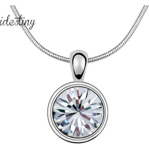 11.11 Sale Round Design Made with Austrian Crystal Necklace Women Luxury Brand Jewelery for Wedding Party Accessories Best Gift