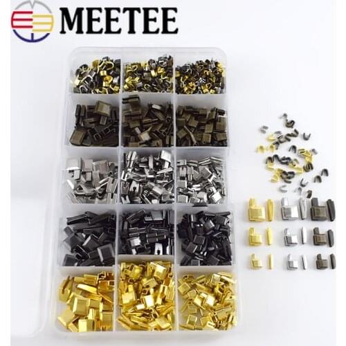 Meetee 1set 3# 5# 8# Nylon Resin Metal Zipper Stopper Open-end Zippers Slider Socket Repair Insert Box Set Tool Replacement Kits
