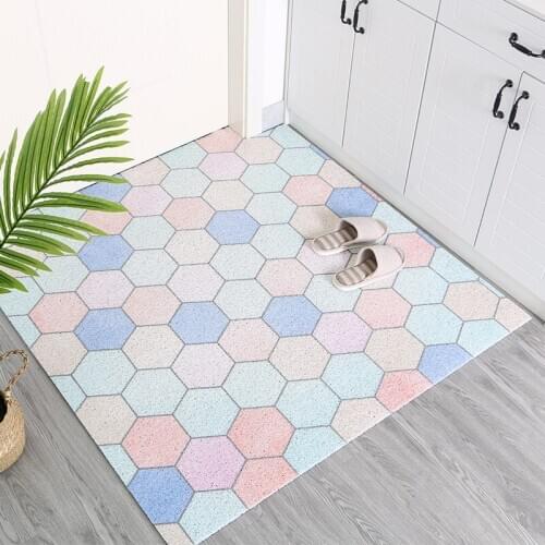 Anti-slip DIY Doormat Dust Removal Stain Resistant Foot Shape Mat Nordic Minimalist Dust Carpet Kitchen PVC Silk Loop Entrance