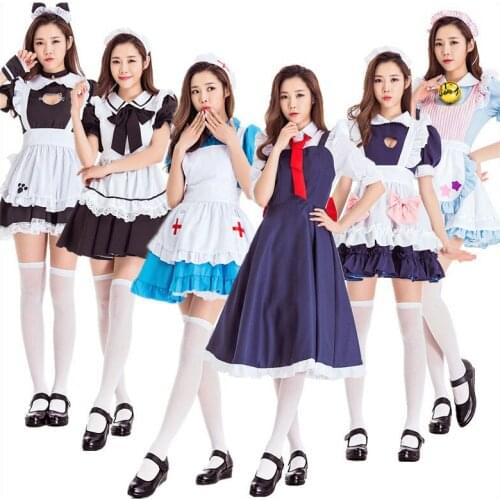 Sexy Temptation Cafe Restaurant Bar Maids Dress Maidservant Costume Lace Edge Cosplay Anime Beer Maid Dress Stage Performance