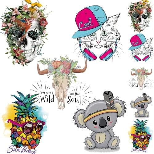 Pretty Iron on Transfer Watercolor Animal Patches DIY Accessory Washable Heat Transfer Badges Clothing C Decoration