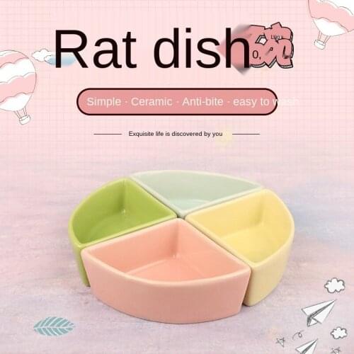 Hamster Food Basin Djungarian Hamster Ceramic Food Basin Squirrel Food Bowl Food Bowl Fan-Shaped Triangle Hedgehog Food