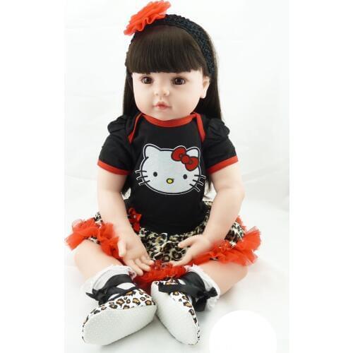 60cm Silicone Reborn Baby Doll Toys Like Real Vinyl reborn girl toddler Princess Babies Dolls toys gift Doll house alive