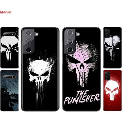 Silicone Cover Marvel Punisher Skull For Samsung Galaxy S21 S20 FE Ultra S10 S10E Lite S9 S8 S7 S6 Plus Phone Case