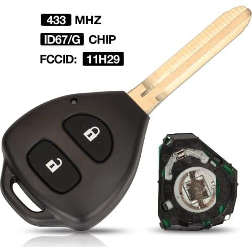 Kutery 2 Buttons 433MHZ ID67/G Chip FCCID 11H29 For Toyota RAV4 Corolla Europe 2006-2010 Fob Smart Remote Car Key Replacement