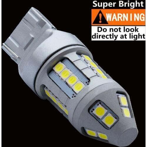 NEW Super Bright T20 7440 W21W WY21W 30 SMD 3030 LED Auto Brake Lamp Car Daytime Running Light Reverse Bulbs Turn Signals DC 12V
