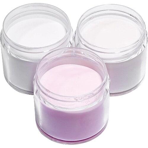 3Pot/set (10ml/box) Nail Acrylic Crystal Powder Pigment Pink;White;Clear Powder For UV Nail Art Polymer Building Manicure Powder