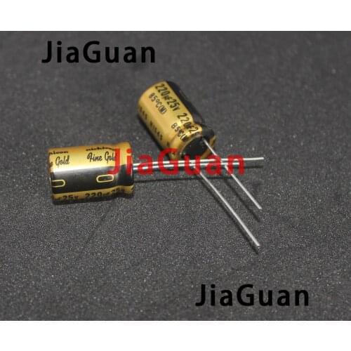 10PCS NICHICON FG 25V220UF 10x16MM fine gold 220UF 25V FineGold MUSE Audio Capacitor 220uf/25v 220uf25v