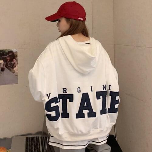 2021 Autumn Harajuku Hoodie with Zipper Women Sweatshirt Spring Oversized Hoodies Hip Hop Outerwear Plus Size Jackets