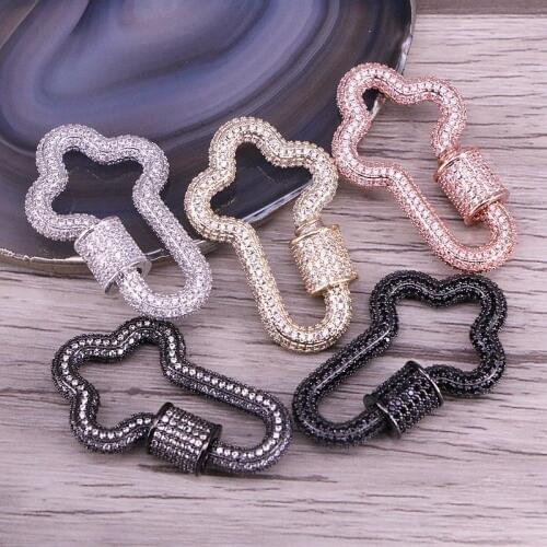 3PCS, Gold/Rose Gold/Metalblack/Silver Color CZ Micro Pave Hollow Cross Clasps, DIY Jewelry Clasps, Lock Carabiner, Findings