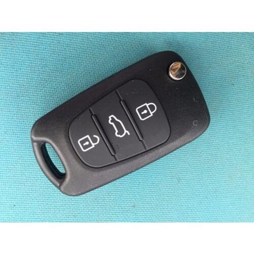 5Pcs/Lot OF New Replacement Key Case For Hyundai Blank 3 Button Remote Flip Shell Uncut Blade With Screw No Logo Car Accessories