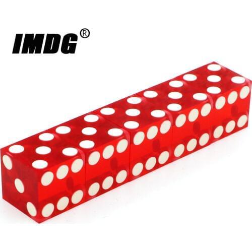 5pcs/pack 16mm High-grade Precise Dice Right Angle Transparent Resin Red Dice High Quality Boutique Game Dice