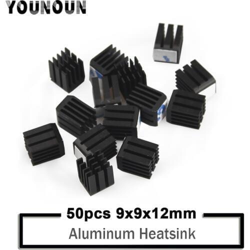 50PCS YOUNUON Aluminum Mini IC Chipset Cooling Cooler Heat Sink Heatsinks 9 x 9 x 12mm