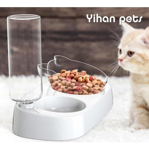 Pet Cat Bowl Automatic Feeder Dog Cat Food Bowl With Water Fountain Double Bowl Drinking Raised Pet Water Bowl