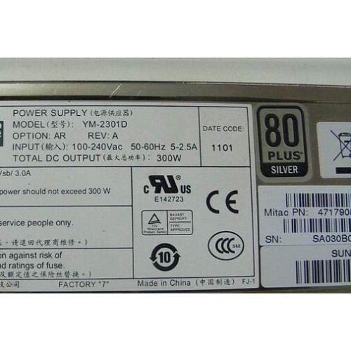 Free ship ,300W pc power supply YM-2301D for SD220X4 SD210X4 R512G2,YM-2301D 300W power supply for server C1100 SD220X4 SD210X4