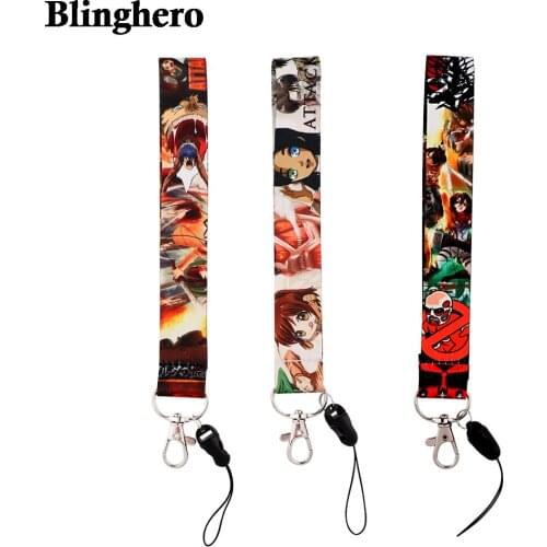 CB763 Anime Lanyard Short Neck Strap Phone Buttons ID Card Holder Lanyard For Keys DIY Hanging Rope Cosplay Accessories Gifts