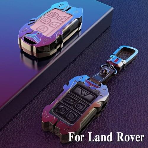 For Land Rover FREELANDER DISCOVERY RANGE ROVER Range Rover Evoque Galvanized Alloy+leather car key case cover