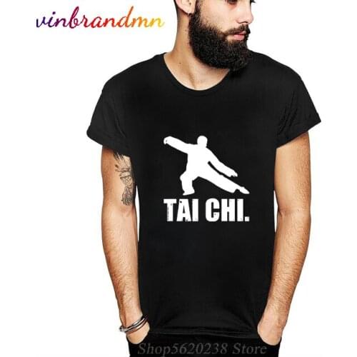 Men clothing Tops fashion First Tai Chi Funny Gift Qi River Daoism T-Shirt O-neck Cotton Tshirt Hipster Black White Tee Shirts