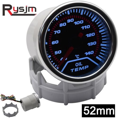 HD 2" 52mm Oil Temperature Gauge High Speed Stepper Motor With Sensor Car Meter For Car Motorcycle Sensor Adapter Water Level