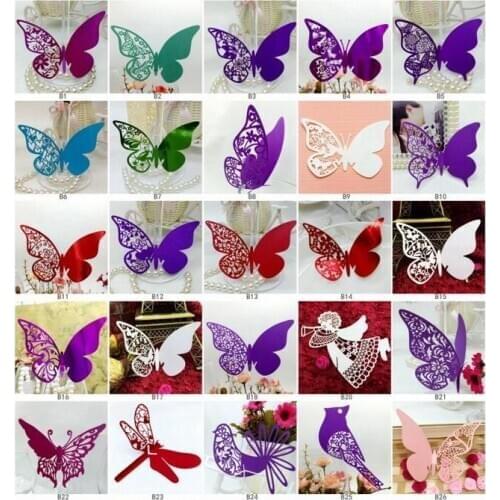 Customized Design Color Material 500PCS/LOT Laser Cut Paper Place Card Cup Card Wine Glass Card Free Shipping